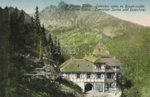 Tátra, Magas Tátra, Vysoké Tatry; Lomniczi csúcs, Rózsa szálló / mountain, hotel