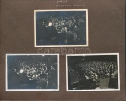 1937 Fischer Annie(1914-1995) zongorista hangversenye a Zeneakadémián, 8 db kartonra ragasztott fotó...