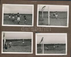 1938 Egy futballmérkőzés képei, 8 db albumlapra ragasztott fotó, 6x9 cm