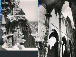 cca 1950-1960 A zsámbéki templom romjai, 3 db fotó, 11x15 és 23x17 cm