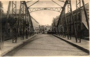 Munkács, Mukacevo; Híd és Masaryk utca, Grand Hotel / bridge, street, hotel (fa)