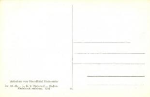 1916 Weichselbrücke Dirschau / Tczew, im Hintergrund eine Fliegerkompanie im Anmarsch / WWI pontoon ...