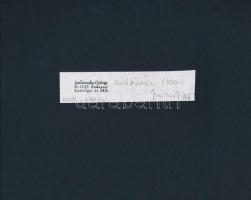 1982 Jankovszky György(1946-): Budapest, VIII. ker. Illés-Kőris utca, aláírt, pecséttel jelzett, kar...