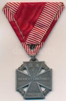 1916. Károly-csapatkereszt cink kitüntetés mellszalaggal T:2  Hungary 1917. Charles Troop Cross Zn decoration with ribbon C:XF  NMK 295.