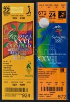 1990, 1996 Belépő a Sydney és az Atlantai olimpiára / Tickets for two Olympic Games