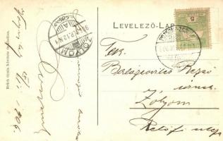 Vágújhely, Nové Mesto nad Váhom; Neubauer szálloda, prépostság, Brück Gyula felvétele és kiadása / h...