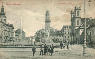 Besztercebánya, IV. Béla király tér Schäffer J. József üzletével; Machold F. kiadása / Bela Square, shops