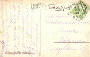 Breznóbánya, Brezno; Izraelita templom, Polgári iskola, Lopusny Samu üzlete; Özv. Fried Mórné kiadás...