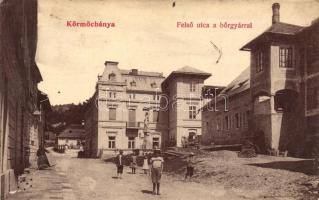 Körmöcbánya, Kremnica; Felső utca a bőrgyárral, 564. W. L. / street, leather factory