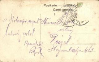 Pöstyén, Pistany; Zerschollene Flösse an der Waag, tutajok összeütközése a Vágon / collision of barg...