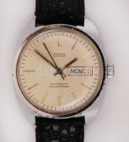 Osco karóra, naptárral, működik, bőr szíjjal. /
Osco watch, with calendar, working, leather wristba...