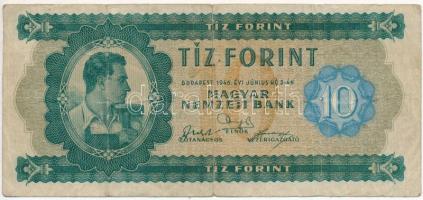 1946. 10Ft T:III- /  Hungary 1946. 10 Forint C:VG  Adamo F1