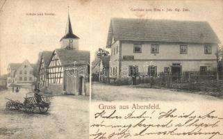 Abersfeld, Schule und Kirche, Gasthaus zum Ross. v. Joh. Gg. Zier / school, church, hotel (EK)