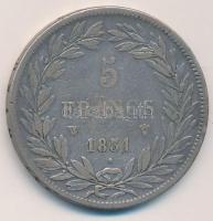 Franciaország 1831W 5F Ag "I. Lajos Fülöp" T:2-,3
France 1831W 5 Francs Ag "Louis Ph...