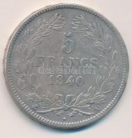 Franciaország 1840A 5Fr Ag "I. Lajos Fülöp" (24,90g) T:2 kis ph.
France 1840A 5 Francs Ag...