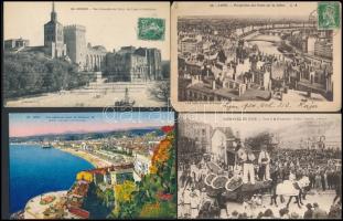 23 db RÉGI főként külföldi városképes lap, vegyes minőségben; több francia lappal / 23 pre-1945 mostly European town-view postcards, mixed quality; many French, including TCV cards