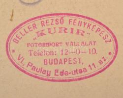cca 1930 Katonatiszt esküvői fotója, kartonra kasírozott fotó, Beller Rezső budapesti műterméből, ka...