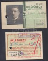 1936, 1941 Belépőjegy a Szent-Margitszigetre, 1 db fényképes igazolvány, 1 db járműjegy