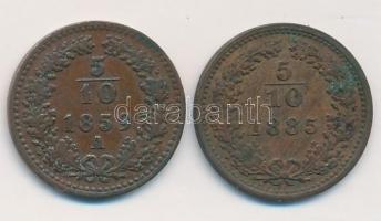 Ausztria 1859A 5/10kr Cu + 1885. 5/10kr Cu T:2,2-
Austria 1859A 5/10 Kreuzer Cu + 1885. 5/10 Kreuze...