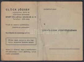 cca 1960-1970 Glück József szifonfej öntő és szikvízüzem berendező 3 db levelezőlapja
