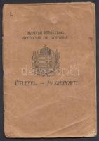 1935 Miskolc, A Magyar Királyság által kiállított fényképes útlevél / Hungarian passport