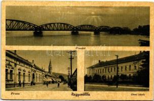 Nagyszőllős, Vinohragyiv; Tiszahíd, Fő utca, elemi iskola / bridge, street, elementary school (EK)