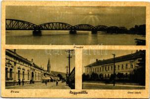 Nagyszőllős, Vinohragyiv; Tiszahíd, Fő utca, elemi iskola / bridge, street, elementary school (EK)