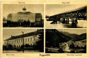 Nagyszőllős, Vinohragyiv; Tiszahíd, városáza,elemi iskola / bridge, town hall, elementary school (EB)