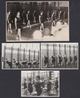 1930 BSE Tornacsarnok ünnepi bemutató, sajtófotó Schaffer Gy.  jelzett fotó, 17x23cm+ 4db fotó, külö...