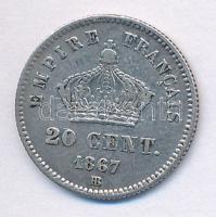 Franciaország / Második Császárság 1867BB 20c Ag "III. Napóleon" (0,98g) T:2,2-
France / ...