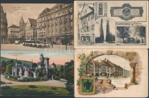 Németország - 9 db régi városképes lap, közte dombornyomású litho is / collection of 9 German postcards, including an embossed litho card, mixed quality