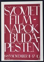 1965 Szovjet Filmnapok Budapesten, reklámnyomtatvány, 23x17cm