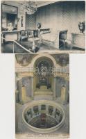 Paris, Hotel des Invalides, Chapelle et Tombeau de Napoleon I., Versailles, Grand Trianon, La Chambre á coucher de Napoleon I. / Napoleon's room and tomb, interiors - 2 postcards