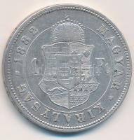 1882KB 1Ft Ag "Ferenc József / Barokk címer" T:2 Adamo M15