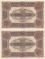 1920. 100K "Orell Füssli Zürich" (5x) sorszámkövetők T:I,I- kis sarokhajlások /
Hungary 1...