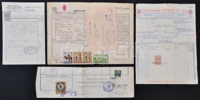 1916-1945 Vegyes okmány tétel, számlák(Bali Gyula bádogos, Hoffmann Testvérek szegedi paprika, kémén...