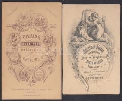 cca 1860-1880 Portrék, keményhátú kabinetfotók Divald Károly és Beszédes Sándor műterméből, 2db, cca...