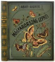 Abafi Aigner Lajos Magyarország lepkéi Tekintettel Európa többi országainak lepke-faunájára Bp. 1907. Athenaeum. VI, XXXII, 137 l. 51 t. (ebből 50 színes kromolitográfia) (Természettudományi könyvkiadó vállalat LXXVII köt.) Kiadói, festett, illusztrált egészvászon kötésben. Szép állapotban.