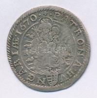 1670K-B 6kr Ag "I. Lipót" Körmöcbánya (2,96g) T:2,2- 
Hungary 1670. 6 Kreuzer Ag "Le...