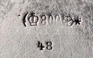 Ezüst (Ag.) hullámos kosár pár, jelzettek, m: 12,5 cm, nettó 220 g