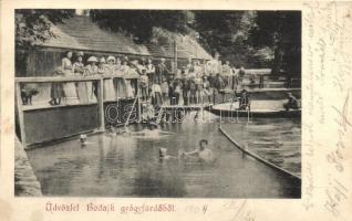 1904 Bodajk, gyógyfürdő, fürdőzők