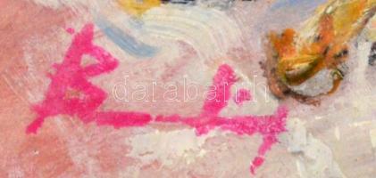 Olvashatatlan jelzéssel: Olvasó nő. Olaj, farost, 25×20 cm