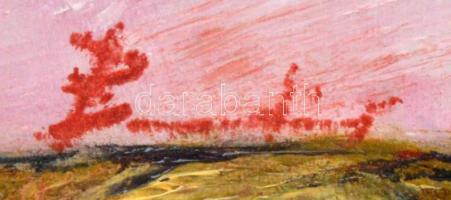 Olvashatatlan jelzéssel: Hölgy táskával. Olaj, farost, 25×20 cm