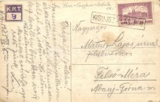 Kisújszállás, Piac tér árusokkal, templom, az előtérben kihirdetés és felolvasás rendőr jelenlétében...