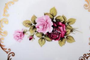 Bavaria Josef Kuba kávés és tányér készlet, matricás, jelzett, hibátlan, összesen: 21 db