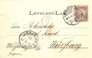 Nyíregyháza, vasútállomás, taligás, folklór, Piringer János kiadása, floral