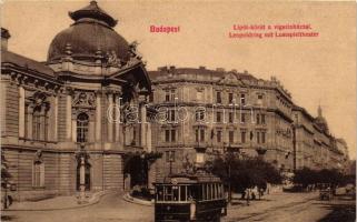 Budapest XIII. Lipót körút, Vígszínház, villamos (vágott / cut)