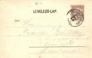 1900 Szombathely, Piac árusokkal, szekerek, bútor raktár, üzletek. Kiadja Knebel cs. és kir. udvari ...