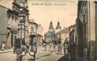 Targu Jiu, Zsilvásárhely; Calea Victoriei / street, shops (EK)