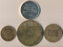 Vegyes: 4db-os külföldi és magyar plakett tétel, közte DN "A megyei polgári védelem fejlesztésé...